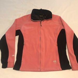 Mountain Hardwear Pink Black Windstopper Fleece Jacket Mock Neck Womens Sz 10
